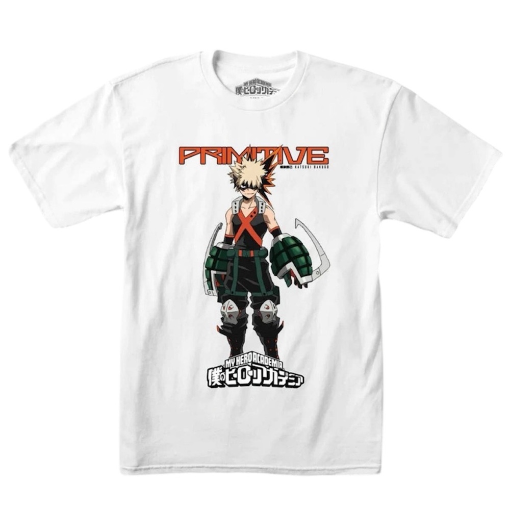 Primitive Men’s Katsuki Bakugo T-Shirt White Size XL NWT